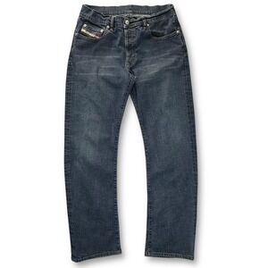 EUC Diesel O Leg Jeans Dark Wash Button Fly Curved Leg Denim Men's 32x30 Italy